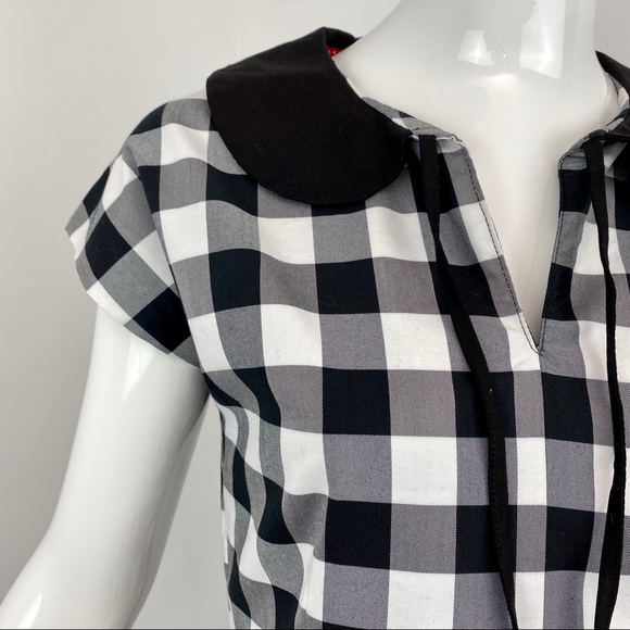 Kling Black and White Checked Dress Size 3 - Picture 3 of 8